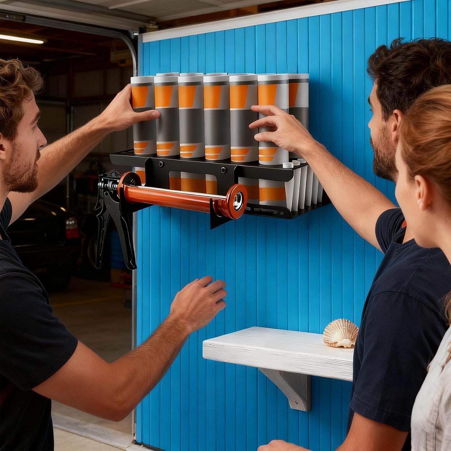 GENERIC Support De Rangement, 12 Emplacements De Grande Capacité, Support Mural Pour Outils De Calfeutrage à La Main | Pour Dortoir, Atelier De Réparation, Garage, Atelier, Salon