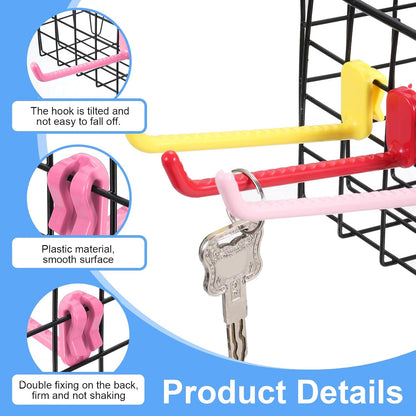  Sourcing Map Lot De 10 Crochets Muraux En Plastique Pour Panneau Mural De 12 Cm, Crochets D'étagère Pour Garage, Magasin, Entrepôt, Magasin, Maison, Magenta