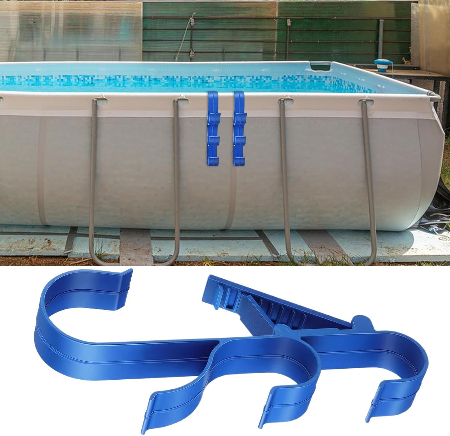 GENERIC Crochets D'équipement De Piscine – Support De Rangement Réglable à 3 Crochets | Support De Poteau De Piscine – Pour Tiges Télescopiques, épuisettes, Brosses, écumoire, Tuyau D'aspirateur, Outils De