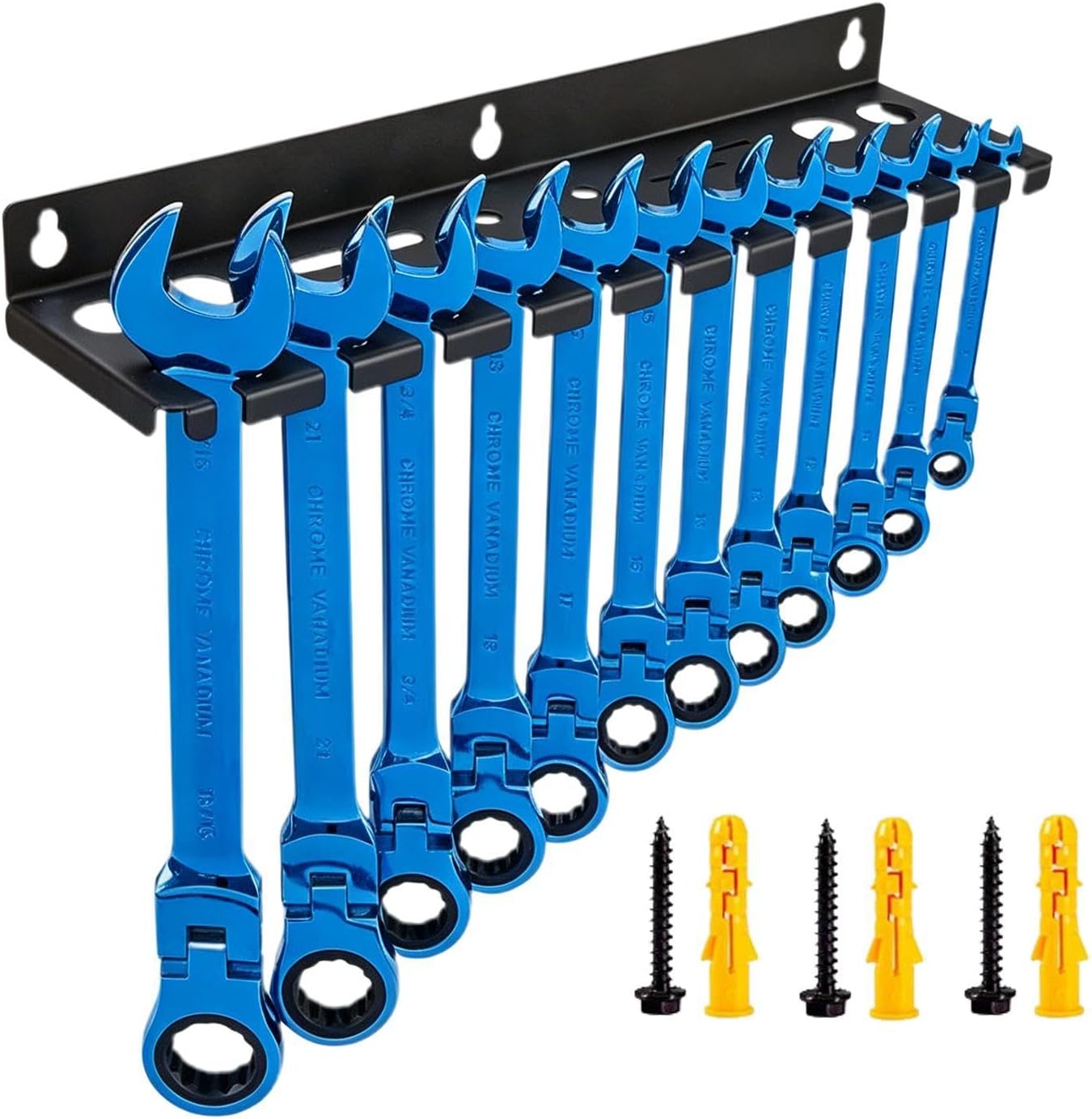 GENERIC Porte-clé – 12 Emplacements De Rangement Mural Pour Outils | Rangement Pour Clés – Pour Tournevis, Douilles Hexagonales, Pinces à Cliquet, Cutter, Maison, Appartement, Garage, Magasin