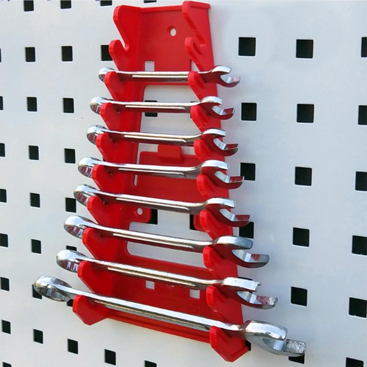 Générique Wrench Organizer, Heavy-Duty Rack For Pegboard, Space-Saving Tool Holder For Screwdrivers And Spanners, Storage Stand For Garage, Workshop, Repair Shop, Living Room