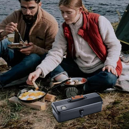  Boîte De Rangement En Métal Portable Portable, étui à Outils En Fer De Camping, Organisateur De Toit De Hanche, Poignée De Transport Robuste, Autocollants Bonus Inclus, Parfait Pour L'extérieur, L'équ