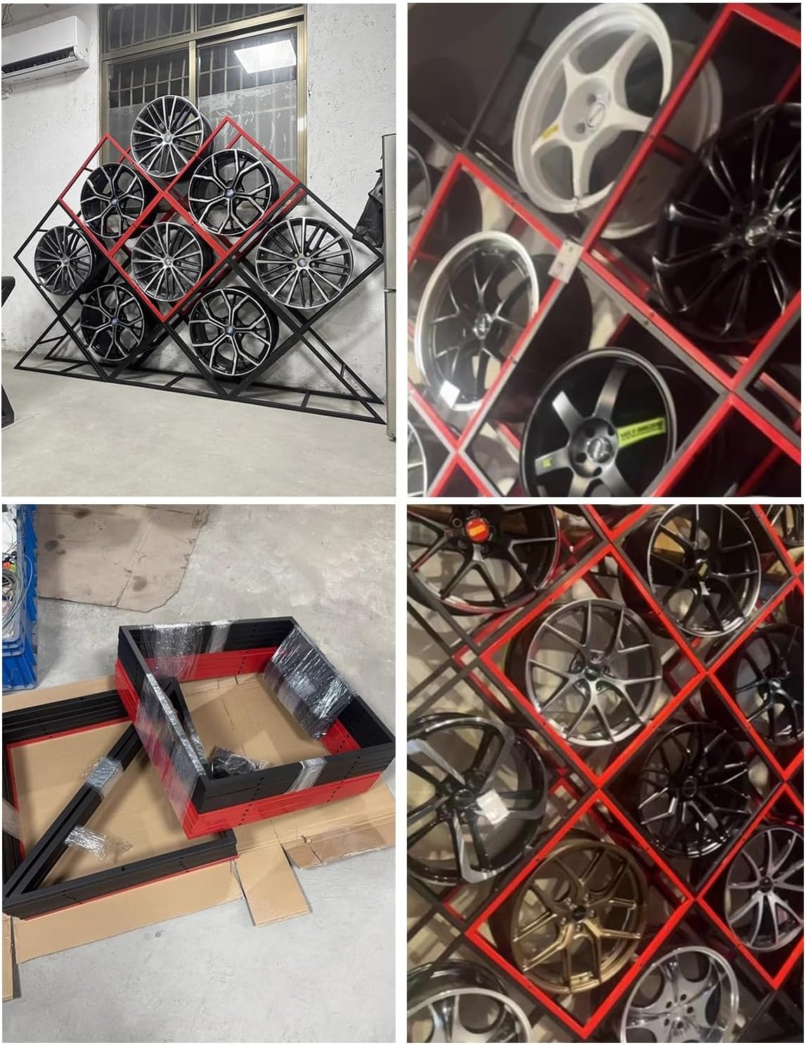  Générique Présentoir De Jantes De Pneus De Garage Robuste, Supports De Rangement Empilables, Organiseur à 7 Niveaux Pour Pneus De Voiture, Support De Jantes Durable Pour La Maison Et L'atelier