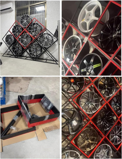  Générique Présentoir De Jantes De Pneus De Garage Robuste, Supports De Rangement Empilables, Organiseur à 7 Niveaux Pour Pneus De Voiture, Support De Jantes Durable Pour La Maison Et L'atelier
