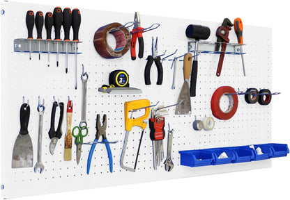  Simon Rack Panneau Mural Perforé Porte Outils, 1200x400 Mm, Blanc - Simonwork