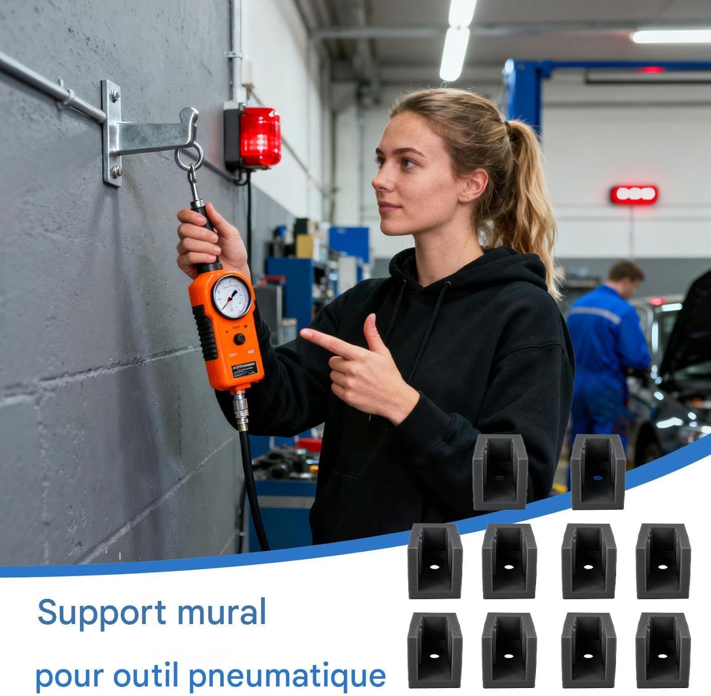  Râteliers D'outils Pour Murs De Garage,10 Pièces Organisateur Pour Manomètres De Pression Des Pneus | Support De Stockage Pour Outils Pneumatiques,Pour Garage, Atelier, Réparation Automobile, Lavage A
