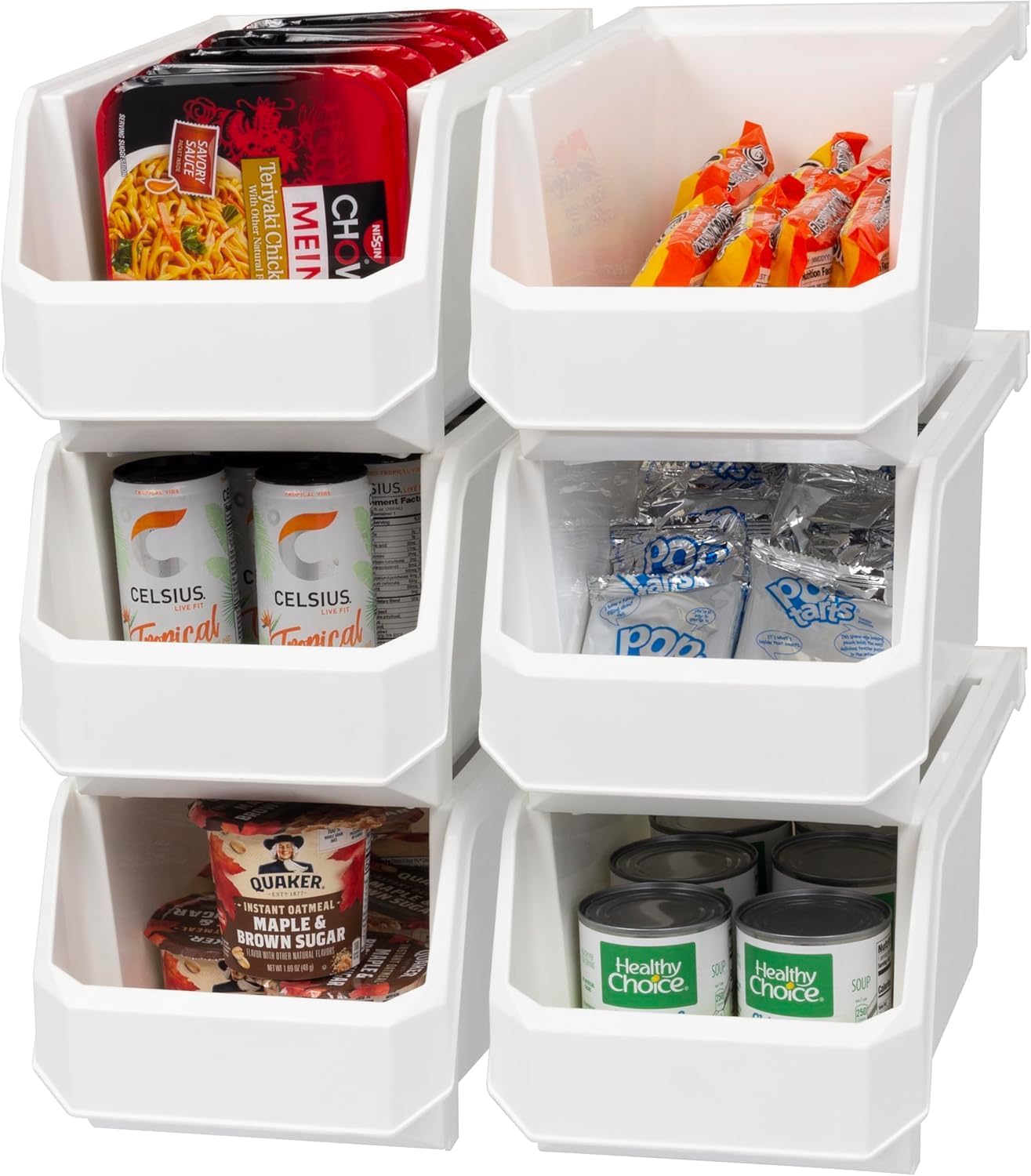  ReadySpace Lot De 4 Conteneurs En Plastique Extra Larges Pour Organiser Et Ranger Les Placards, La Cuisine, Le Bureau Ou Le Garde-manger, 37,5 X 41,9 X 17,8 Cm, Noir