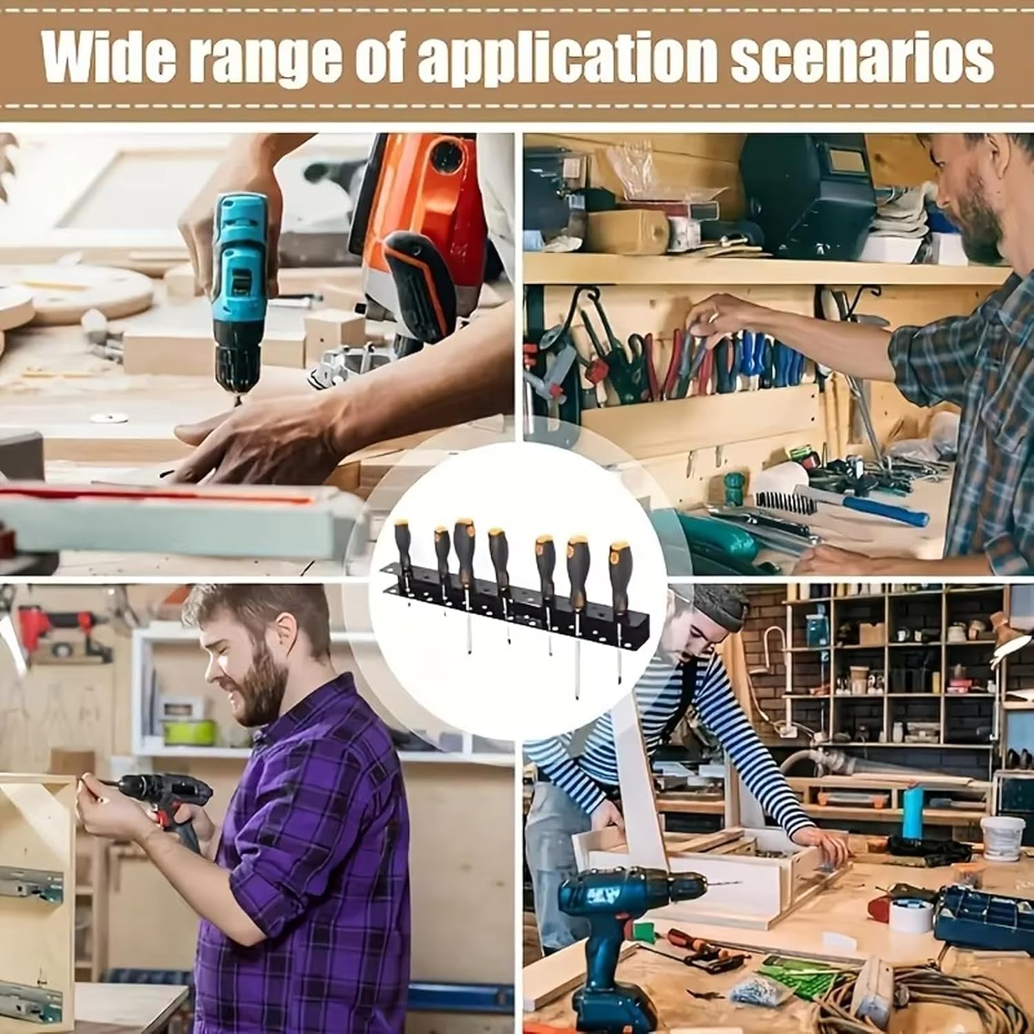 Porte-outils Mural Pour Un Accès Propre Et Rapide Au Support De Rangement D'outils, Adapté Pour Les Amateurs D'artisanat Et Les Professionnels De La Réparation