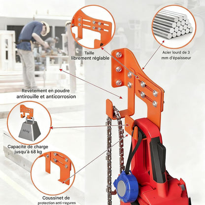 GENERIC Support Pour Tronçonneuse,Organisateur De Rangement À Usage Intensif Monté Au Mur,Organisateur De Tronçonneuse Pour Garage Avec Deux Crochets - Pour Les Accessoires Des Outils À Chaîne Destinés Au Jar