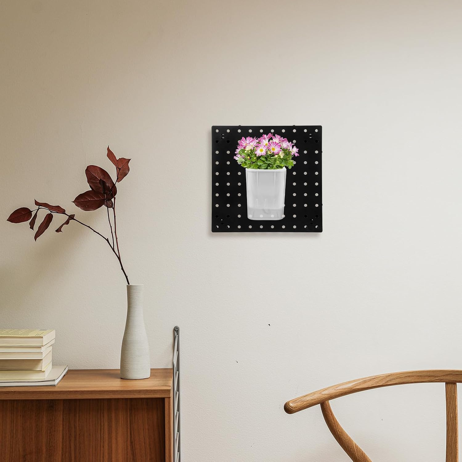  Cabilock Panneau Perforé Et Rangement Organisateur Mural En Plastique Noir, Gain De Place Pour Atelier De Loisirs Créatifs, Pour Salle De Bain Et Établi