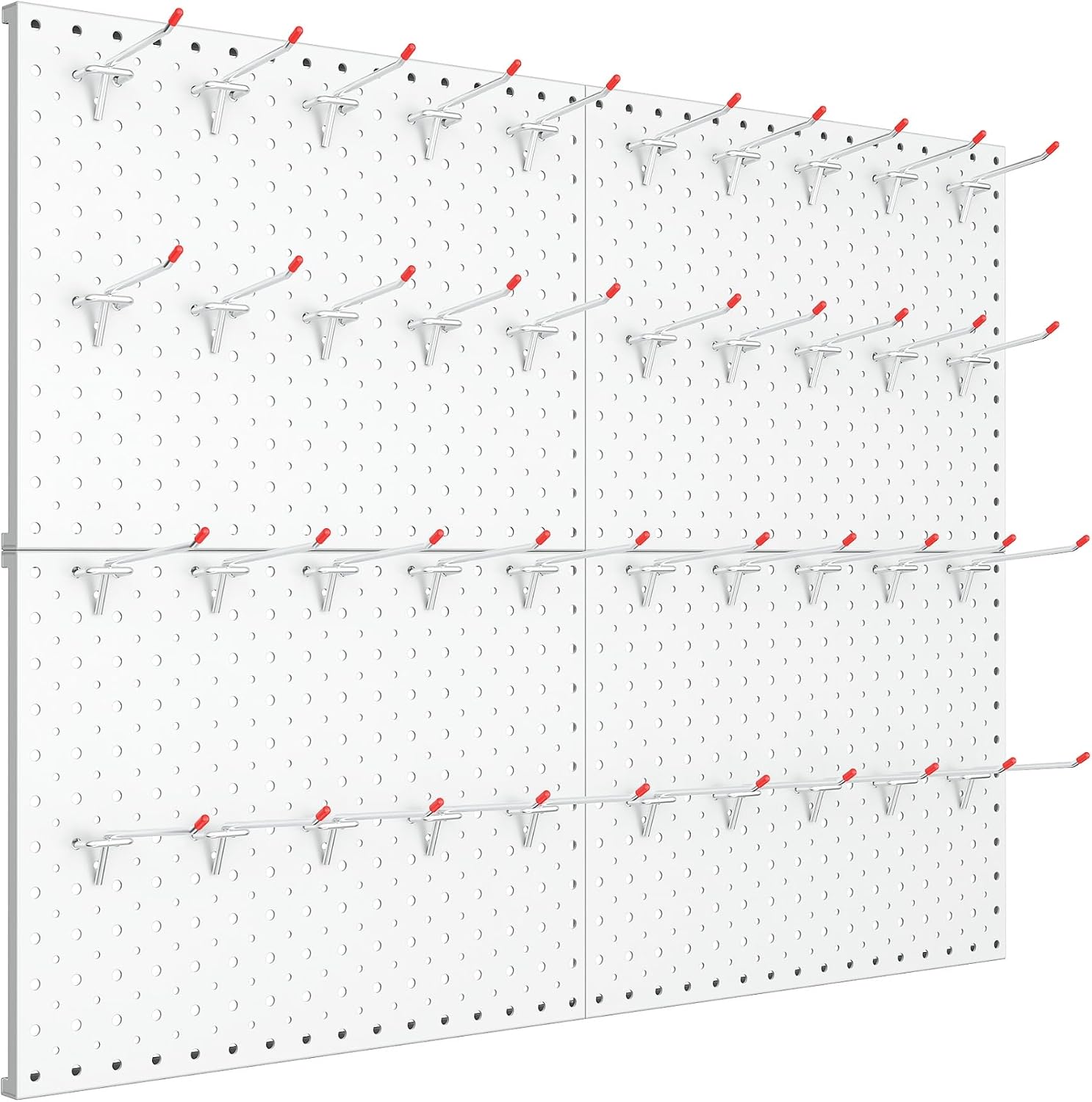  TORACK Panneaux Perforés En Métal Et Crochets Pour Garage, établi, Magasin, Abri De Jardin Avec Trous De 0,3 Cm Et 0,6 Cm, Panneau Perforé Mural Modulaire Avec Crochets Pour Panneau Perforé (gris