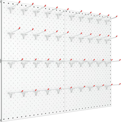  TORACK Panneaux Perforés En Métal Et Crochets Pour Garage, établi, Magasin, Abri De Jardin Avec Trous De 0,3 Cm Et 0,6 Cm, Panneau Perforé Mural Modulaire Avec Crochets Pour Panneau Perforé (gris