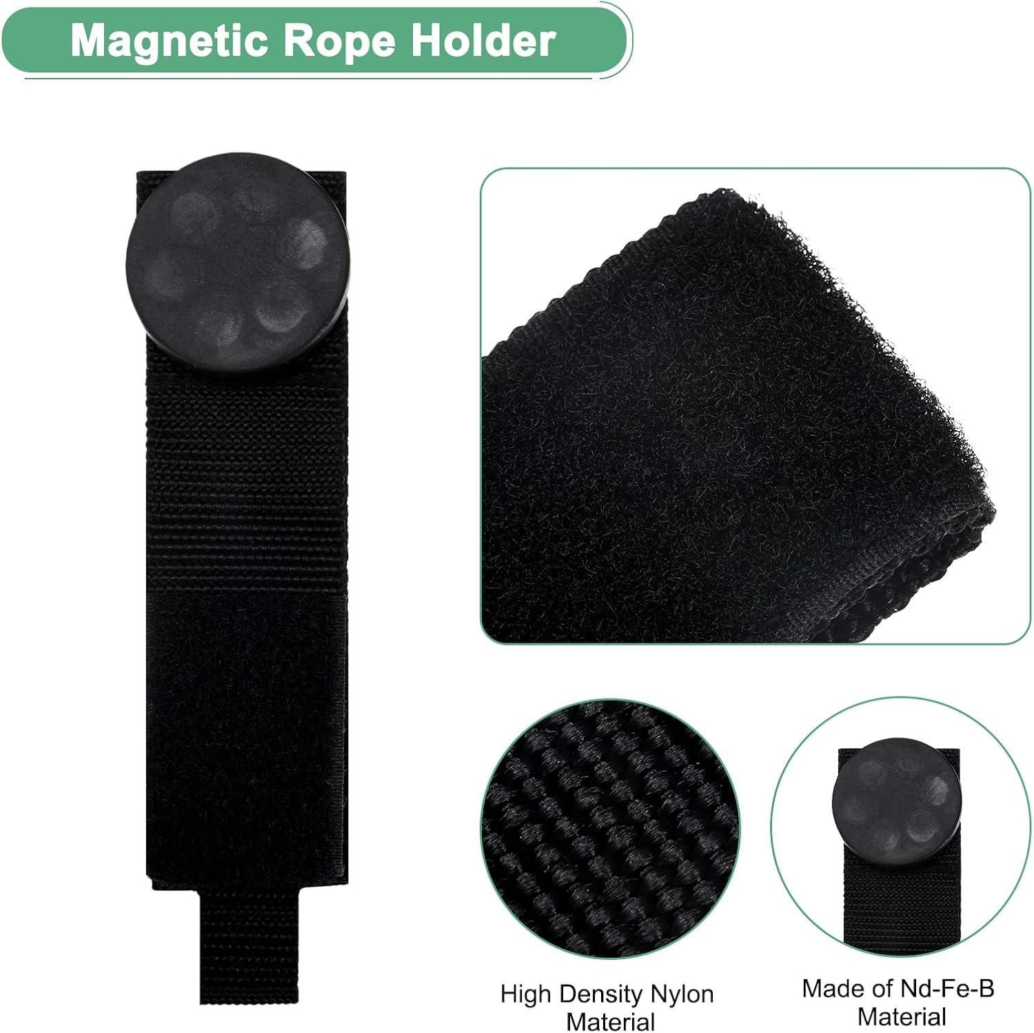  M METERXITY Lot De 2 Supports Magnétiques De Corde De 4,3 Cm De Diamètre Pour Garage, Atelier, Cordon D'extension, Sangle De Cordon D'organisation Pour Suspension/câbles/crochets De Rangement