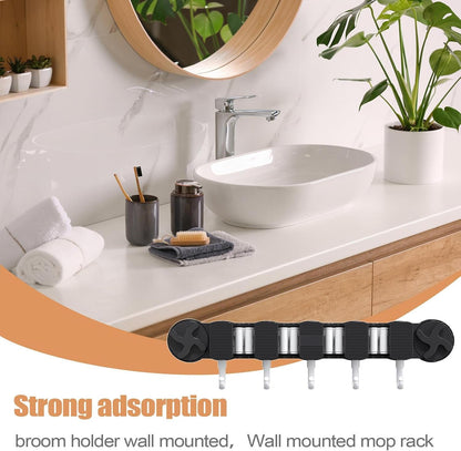  Générique Support Murale Pour Balai, Range-Balai Avec Ventouse Pour Cuisine, Organisateur Gain De Place Pour Outils De Ménage Et Jardin Maison Appartement