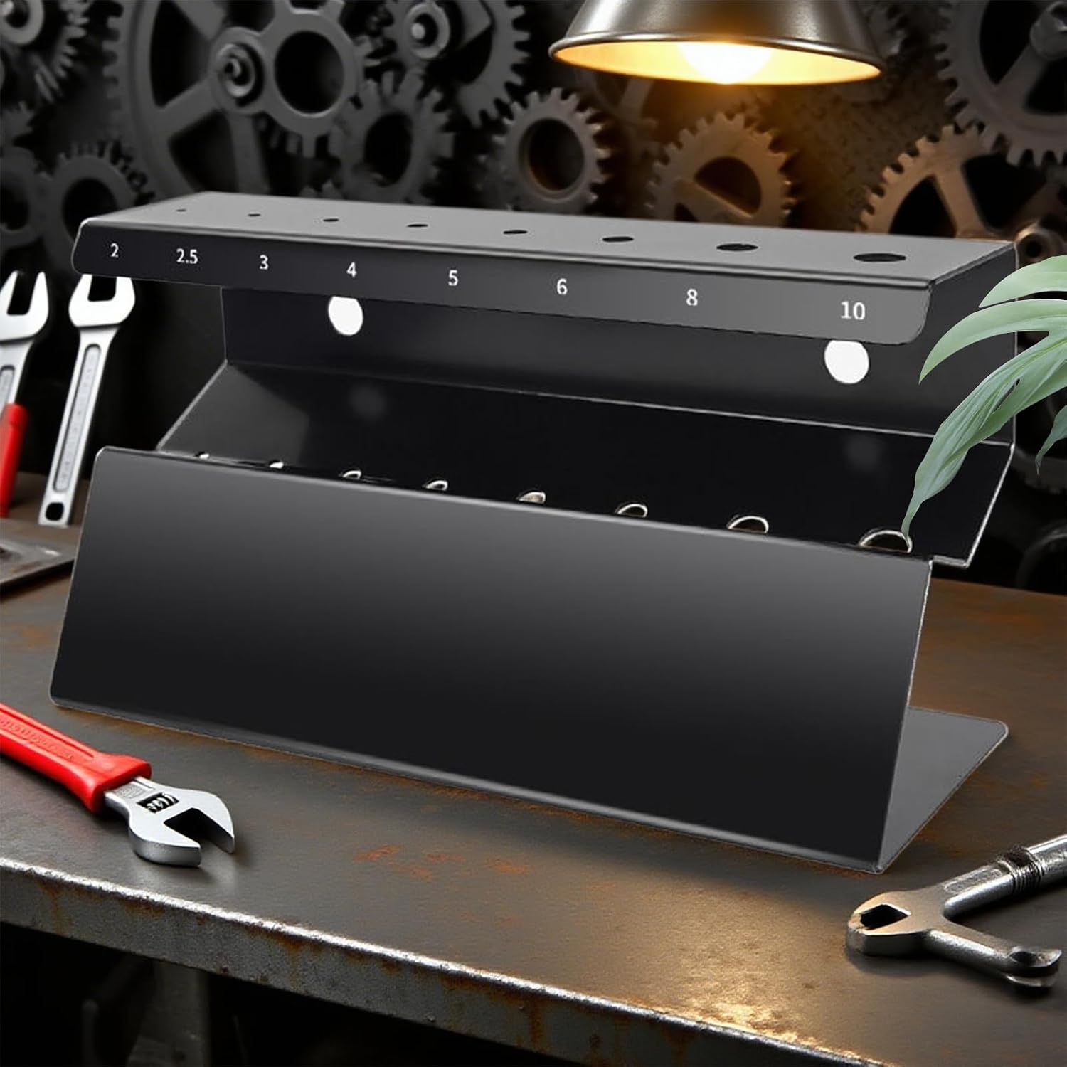 GENERIC Support De Rangement Pour Clés – Support Hexagonal Pour Garage | Organiseur D'outils Robuste Avec Cadre Peu Encombrant Et Fonctionnalités Multi-fentes Pour Atelier, Réparation, Atelier, Salon, Projets