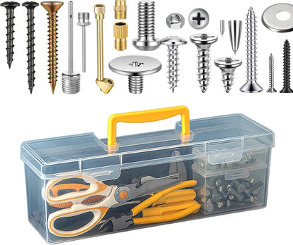  Organisateur De Petite Boîte à Outils | Organisateur De Composants,Boîte De Stockage Compartimentée Transparente Pour Marqueurs Pinces Clés Écrous Électronique Perles Loisirs Créatifs