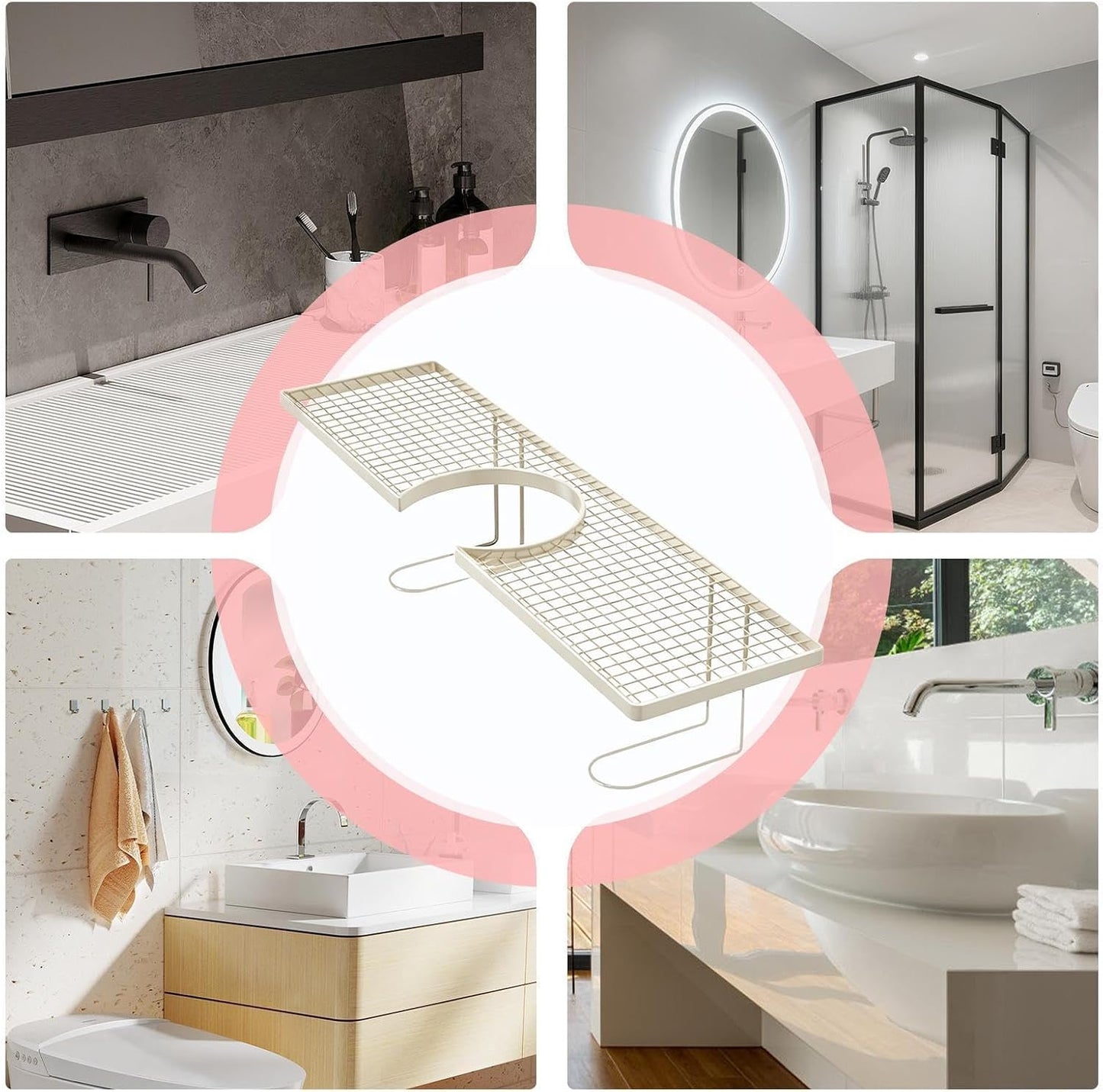 GENERIC Organiseur D'évier De Cuisine – Étagère De Vidange En Métal Sans Perçage, étagère De Rangement Pour Robinet Pour Comptoir De Cuisine, Maison, Appartement, Dortoir, Hôtel, Restaurant, Salle De Bain