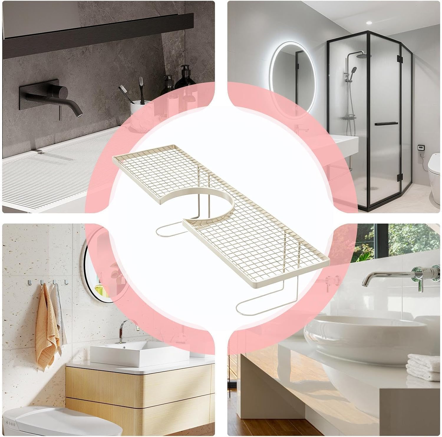 GENERIC Organiseur D'évier De Cuisine – Étagère De Vidange En Métal Sans Perçage, étagère De Rangement Pour Robinet Pour Comptoir De Cuisine, Maison, Appartement, Dortoir, Hôtel, Restaurant, Salle De Bain