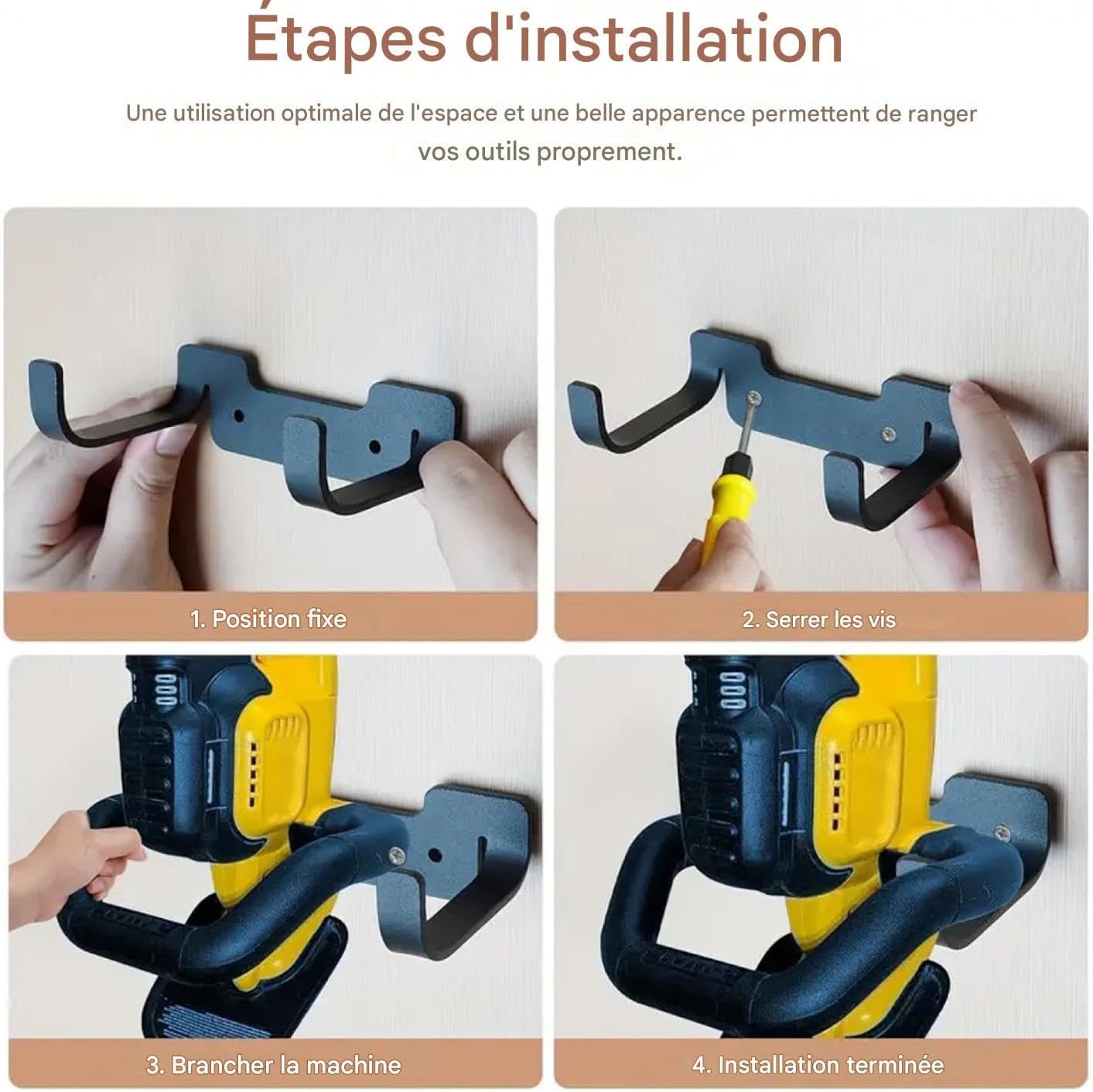  Générique Crochets De Rangement Pour Garage,Porte-Ustensiles Jardin Et Utility | Gain De Place Pour Mur Buanderie Atelier Cuisine Cave Jardin Maison