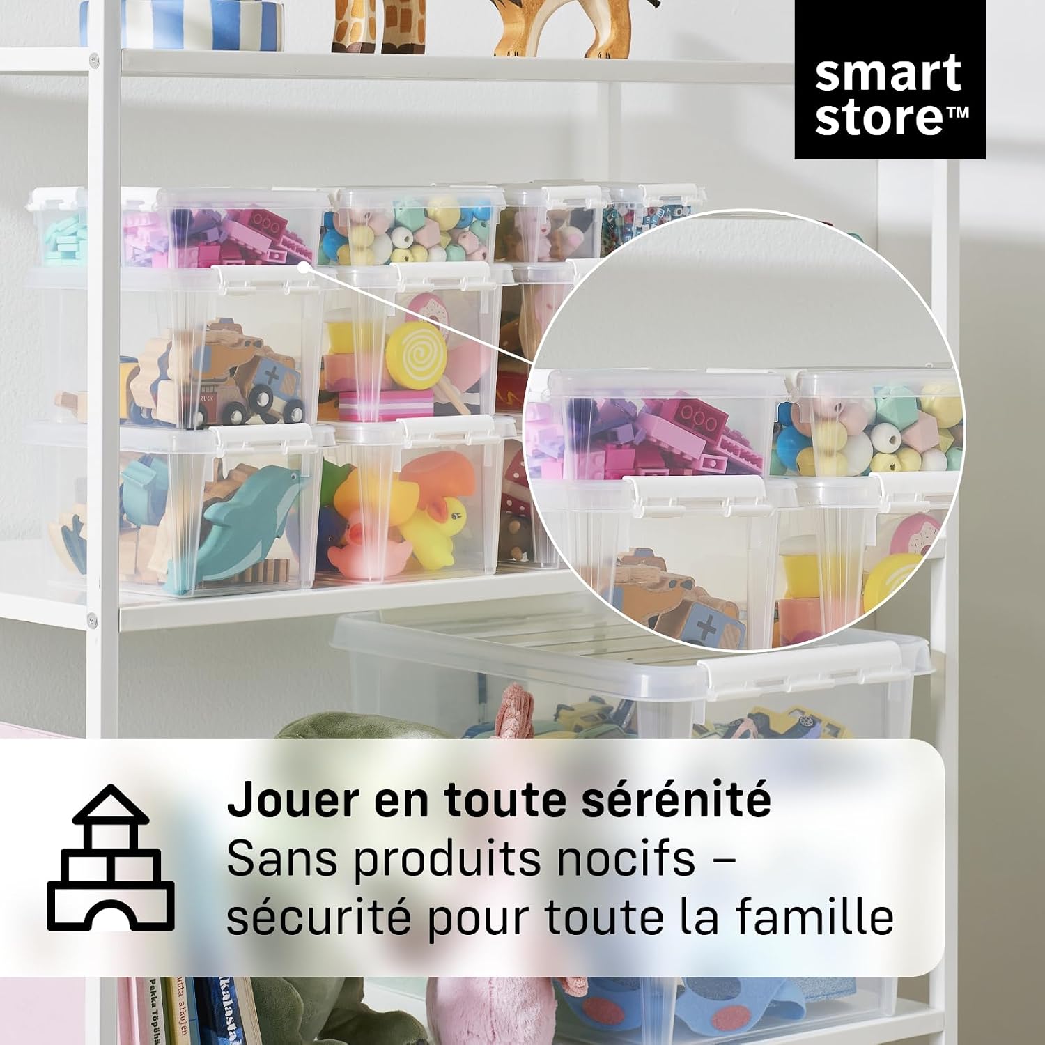  SmartStore - 10x Petite Boîte De Rangement Plastique Avec Couvercle 0,3L (15x9x6cm) | Empilable Et De Qualité Alimentaire | Boîte Plastique Avec Couvercle & Coins Renforcés | Garantie 10 Ans