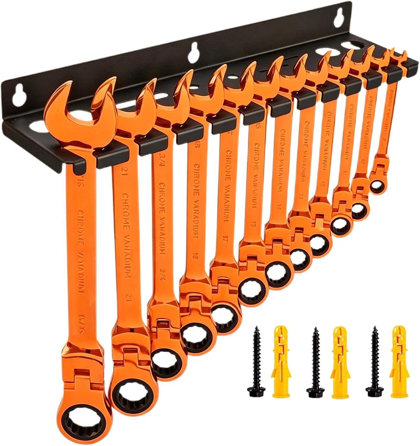 GENERIC Porte-clé – 12 Emplacements De Rangement Mural Pour Outils | Rangement Pour Clés – Pour Tournevis, Douilles Hexagonales, Pinces à Cliquet, Cutter, Maison, Appartement, Garage, Magasin