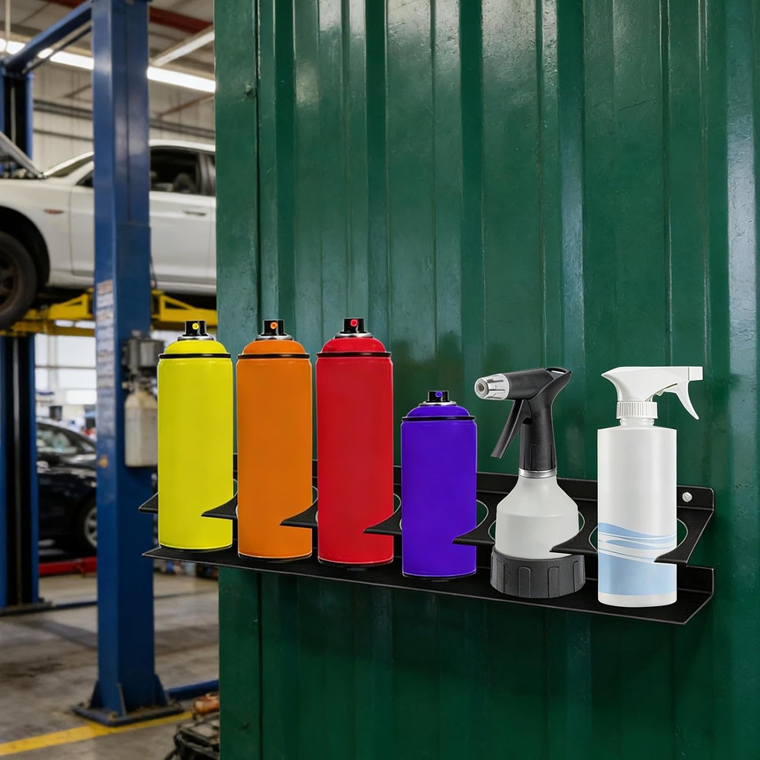 GENERIC Support Mural Pour Flacon Pulvérisateur, 6 Emplacements Pour Voiture, Garage, Camion, Entrepôt, Maison, Mécanicien Industriel