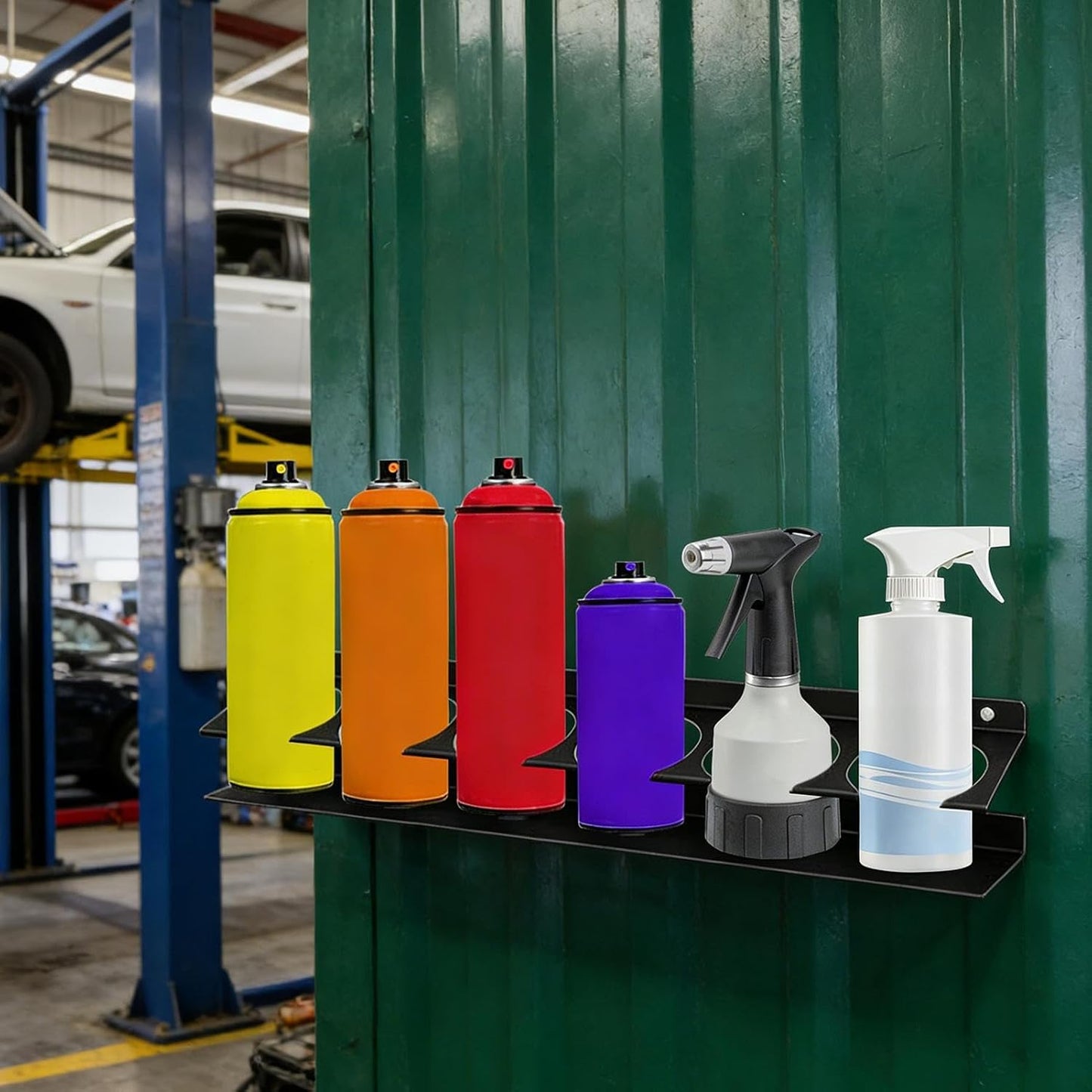  Generisch Organisateur De Flacons Pulvérisateurs | Étagère De Rangement à 6 Compartiments | Support De Bombes Aérosol Peu Encombrant – Pour Garage, Atelier, Maison, Voiture De Service, Chauffeur