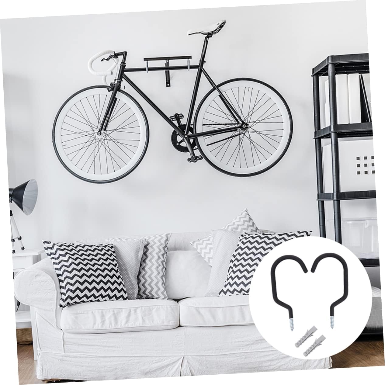  VOSAREA Lot De 6 De Vélo Robustes Pour Plafond De Garage Résistance Cycle En Métal Installation Facile Pour Garage Et Maison