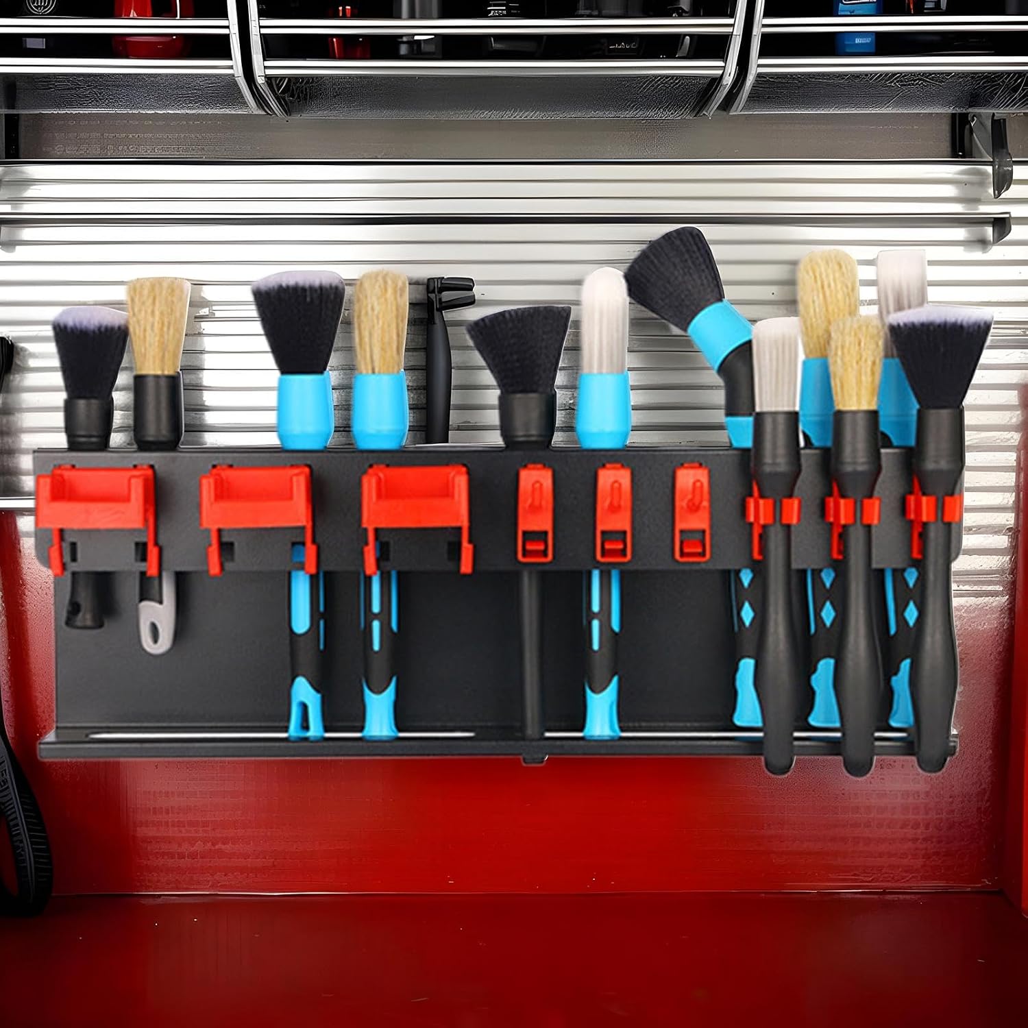  Garage Tool Organizer, Multi-Functional Spray Bottle Holder, Air Tool Rack, Detailing Bottle Organizer, Wall-Mounted Storage For Home Garages, Spray Bottles, And Abrasives With 17.72x6.1x2.36 Inches