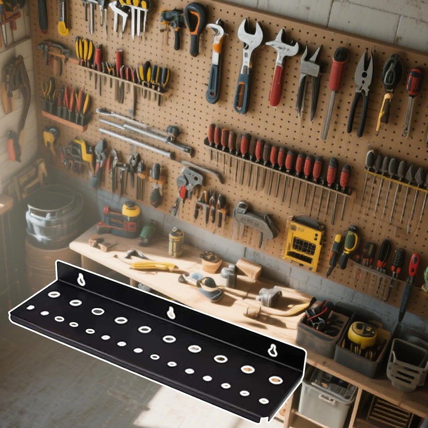 GENERIC Support Mural Pour Tournevis, Pince - Étagère Utilitaire à 25 Trous - Petit Support D'outils à Main Pour Garage Et établi