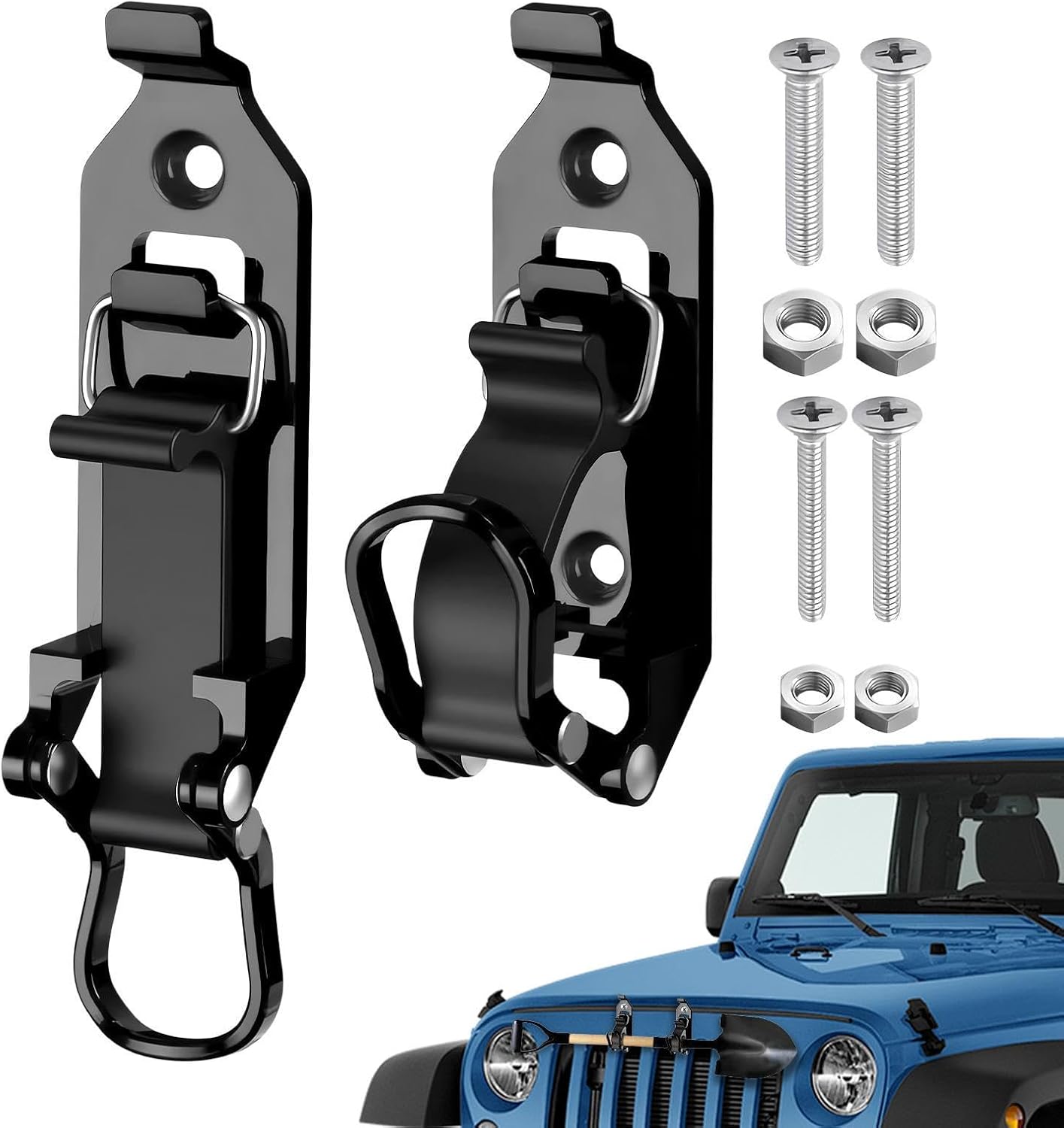  Lot De 2 Supports Muraux Pour Pelle - Fixation Murale - Fermeture Rapide - Support De Charge Lourde - Accessoires De Barres De Toit - Pour Lit, Garage, Camping-car, Transporteur, Travail, Voyage Hors