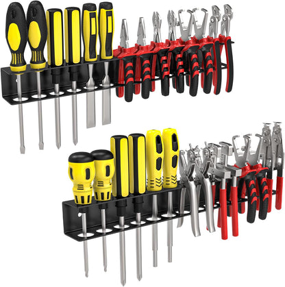  Lot De 2 Supports Muraux Pour Tournevis, Organiseur De Pinces, Support Mural Pour Tournevis, Rangement D'outils De Garage Pour Garage, Atelier, Bord D'établi
