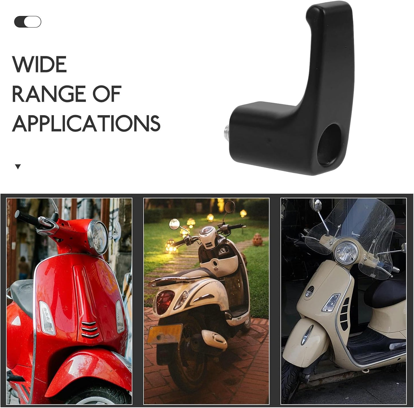  Ciieeo Porte-casque De Moto Avant En Alliage D'aluminium Noir, Crochet De Casque Stylé Pour Vélo Électrique Et Moto, Support Pratique Sans Perçage