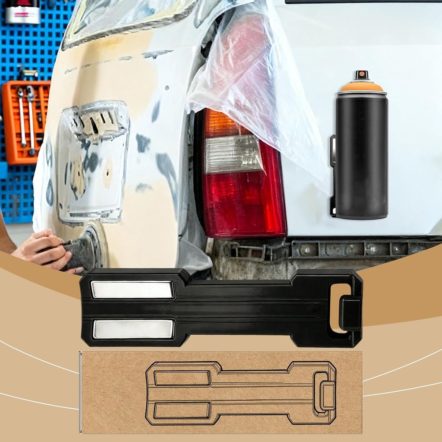  Support Magnétique De Pulvérisation, Support Mural, Appareil De Canette De Peinture De 40 G Avec Utilisation Douce, Outil D'aide Au Rangement, Organisateur De Bouteilles Avec Application Lisse