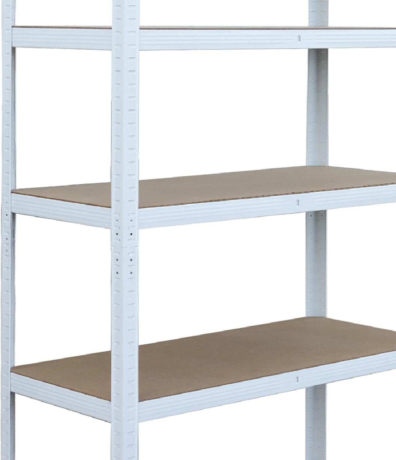  Relaxdays Étagère Lourde 875 Kg, 5 Niveaux, Emboîtable, Blanc/Marron, 60x100x200 Cm Pour Cave Et Garage