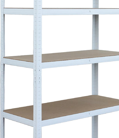  Relaxdays Étagère Lourde 875 Kg, 5 Niveaux, Emboîtable, Blanc/Marron, 60x100x200 Cm Pour Cave Et Garage