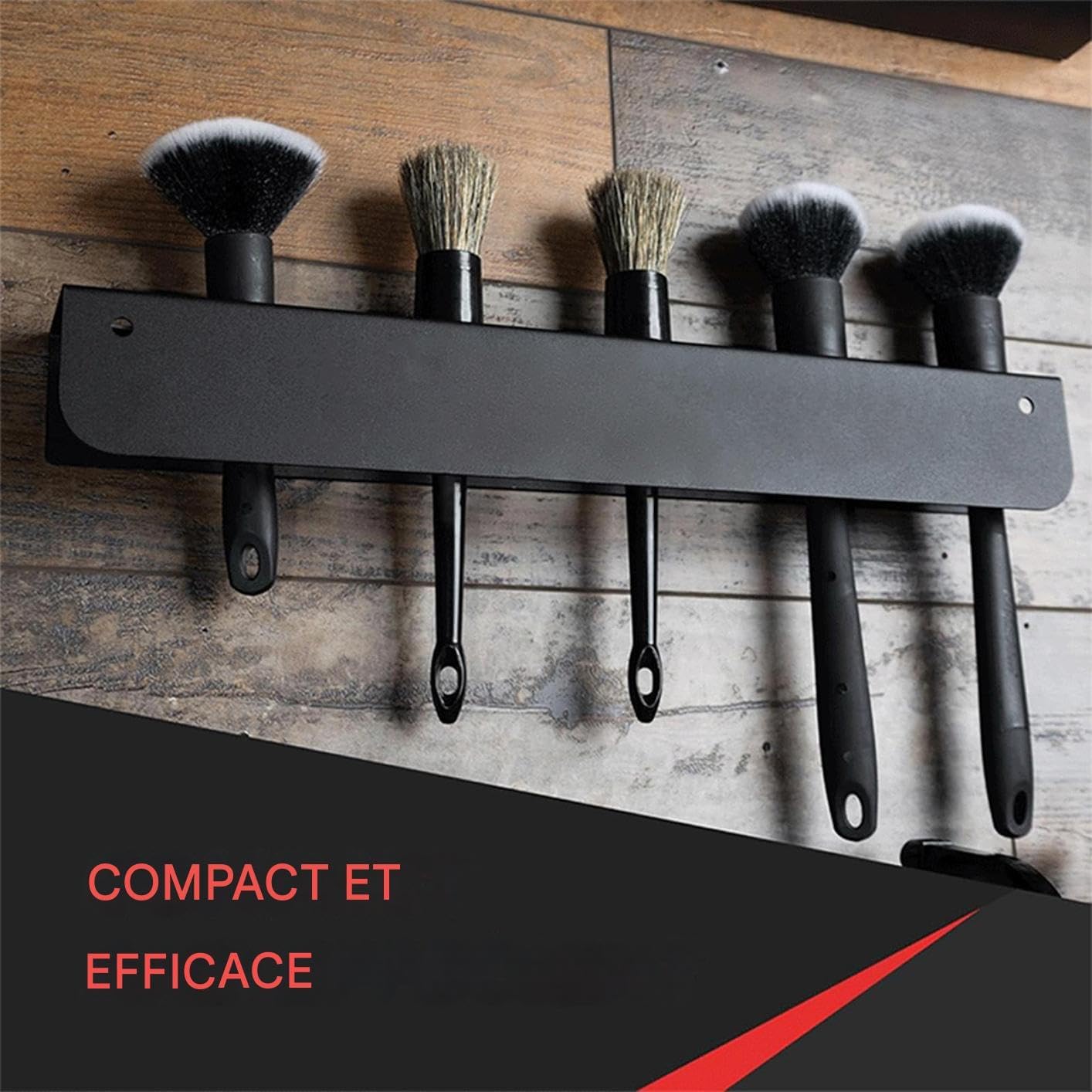  Organisateur De Brosses De Détail Auto - Support Murale D'organisation Pour Détail Auto,Fournitures D'Entretien Pour Espaces Intérieurs Extérieurs Véhicules Remises