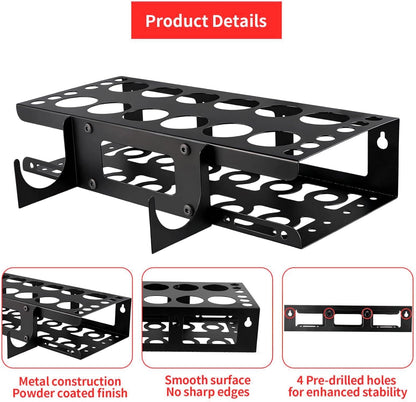  Support De Rangement Mural, Organisateur D'outils à 12 Emplacements, Support De Rangement Mural En Métal Avec Forte Capacité De Charge, Supports D'organisation D'atelier, Suport D'outils Peu