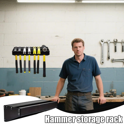  Générique Hammer Organizer, Wall Mounted Tool Holder Rack, Heavy Duty Garage Storage Hammers And Tools, Sturdy Workbench Accessory For Home Projects, Construction Site Use, 13.8 Inches
