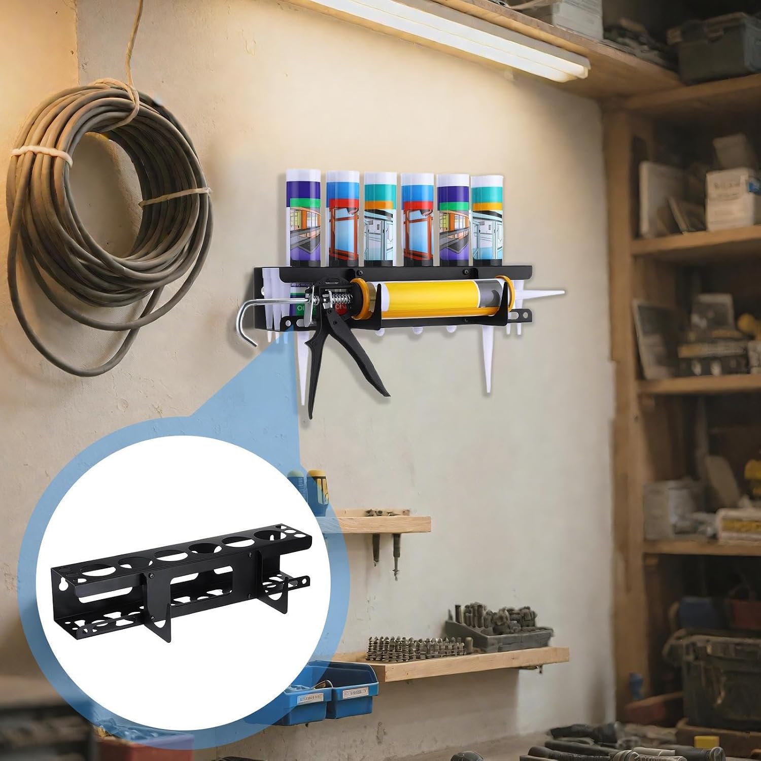 GENERIC Support Mural Robuste Pour Buse De Mastic - Rangement De Calfeutrage à La Main Pour Travailleurs De La Construction, Rénovateurs, Bricoleurs, Personnel D'entretien
