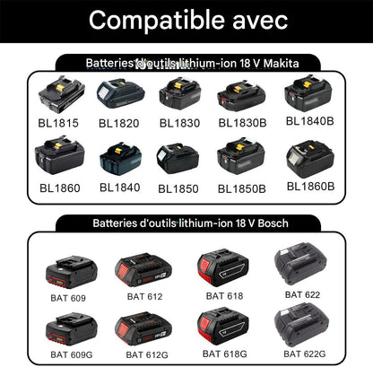  Générique Support Mural Organisateur Pour Piles - Support Robust En Acier Solide À 4 Emplacements - Murale Pour Batterie 18V,Pour Salon, Chambre, Salle D'Étude, Garage Et Bureau À Domicile