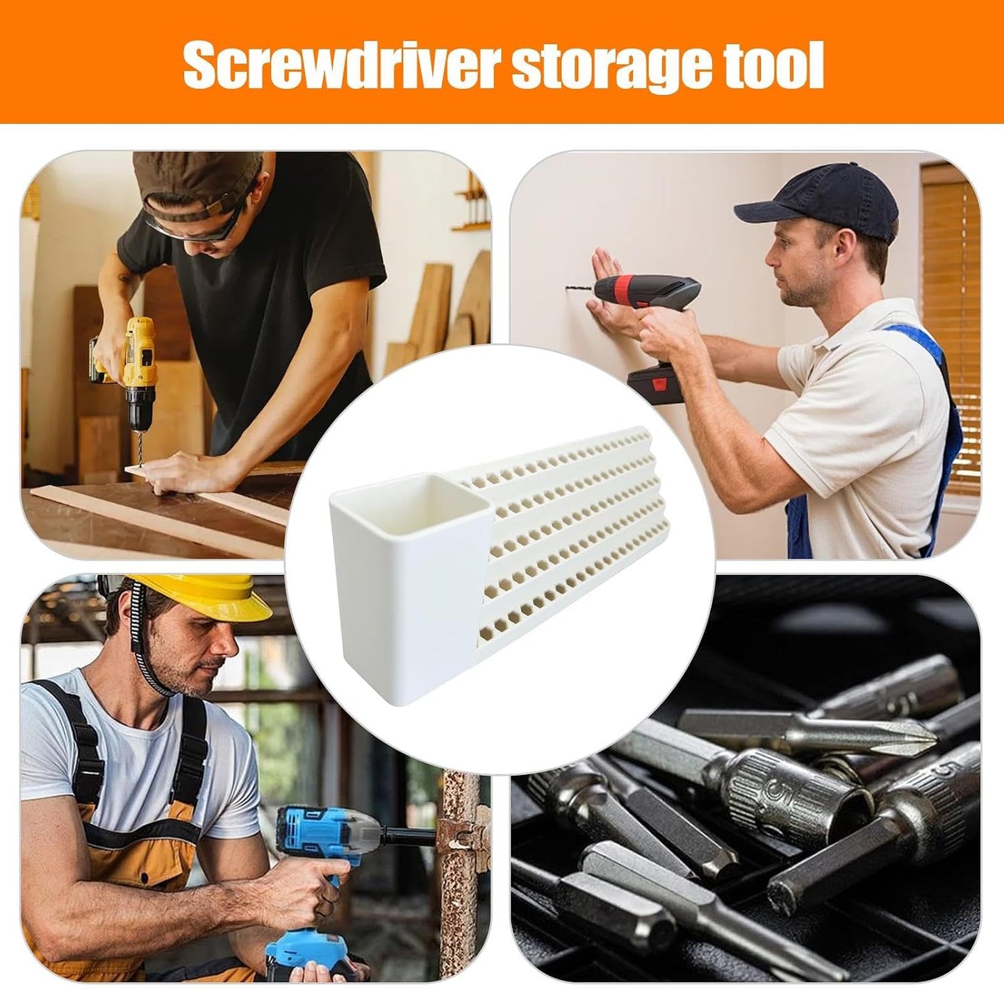 GENERIC Porte-tournevis | Support De Rangement Pour Embouts De Tournevis | Organiseur Mural Superposé Pour Mécanicien, électricien, Charpentier, Garage, Jardin, Maison, Sous-sol