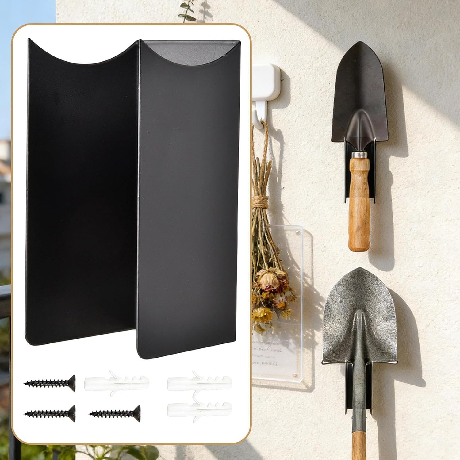 Range-outils De Jardin,Lot De 2 En Acier, Fixation Murale Antidérapante | Rangement Pour Tondeuse à Gazon | Pour Sous-sol, Maison, Magasin De Bricolage, Remise, Jardin, Pelouse, Camping-car, Sports