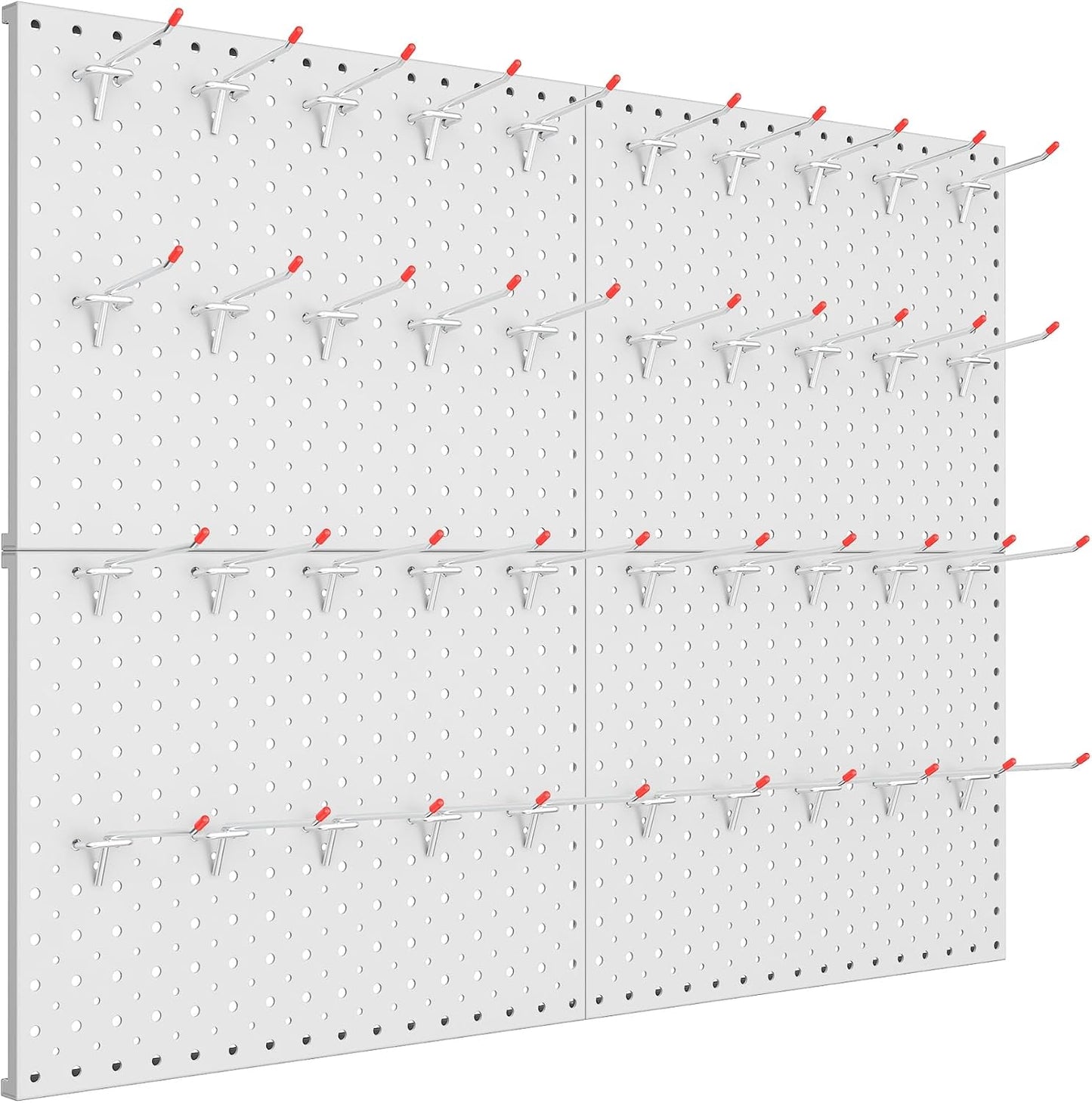  TORACK Panneaux Perforés En Métal Et Crochets Pour Garage, établi, Magasin, Abri De Jardin Avec Trous De 0,3 Cm Et 0,6 Cm, Panneau Perforé Mural Modulaire Avec Crochets Pour Panneau Perforé (gris