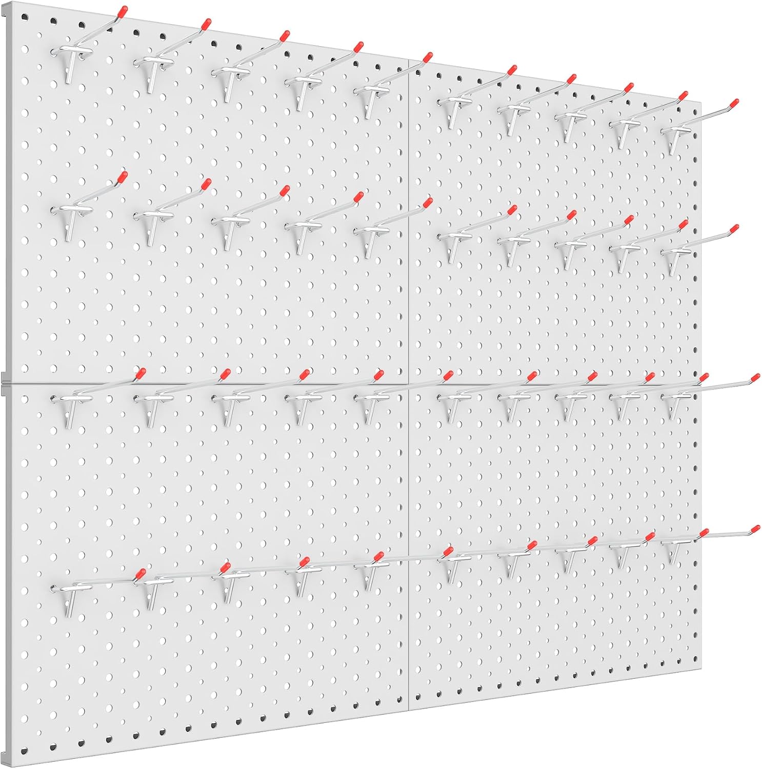  TORACK Panneaux Perforés En Métal Et Crochets Pour Garage, établi, Magasin, Abri De Jardin Avec Trous De 0,3 Cm Et 0,6 Cm, Panneau Perforé Mural Modulaire Avec Crochets Pour Panneau Perforé (gris