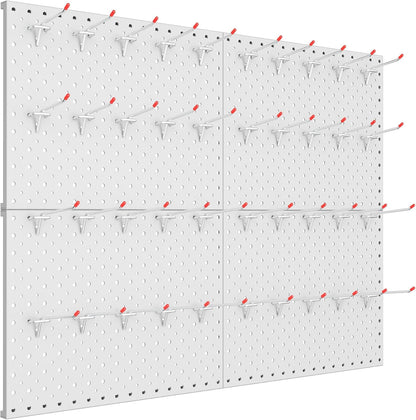  TORACK Panneaux Perforés En Métal Et Crochets Pour Garage, établi, Magasin, Abri De Jardin Avec Trous De 0,3 Cm Et 0,6 Cm, Panneau Perforé Mural Modulaire Avec Crochets Pour Panneau Perforé (gris