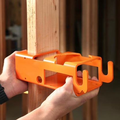  Heavy Duty Jobsite Storage Rack, Professional Tool Organizer, 10.5 Inches Bracket With Utility Hooks, High Capacity Phone Slot, Workshop Accessory With Rugged Style Tool For Construction Site Garage