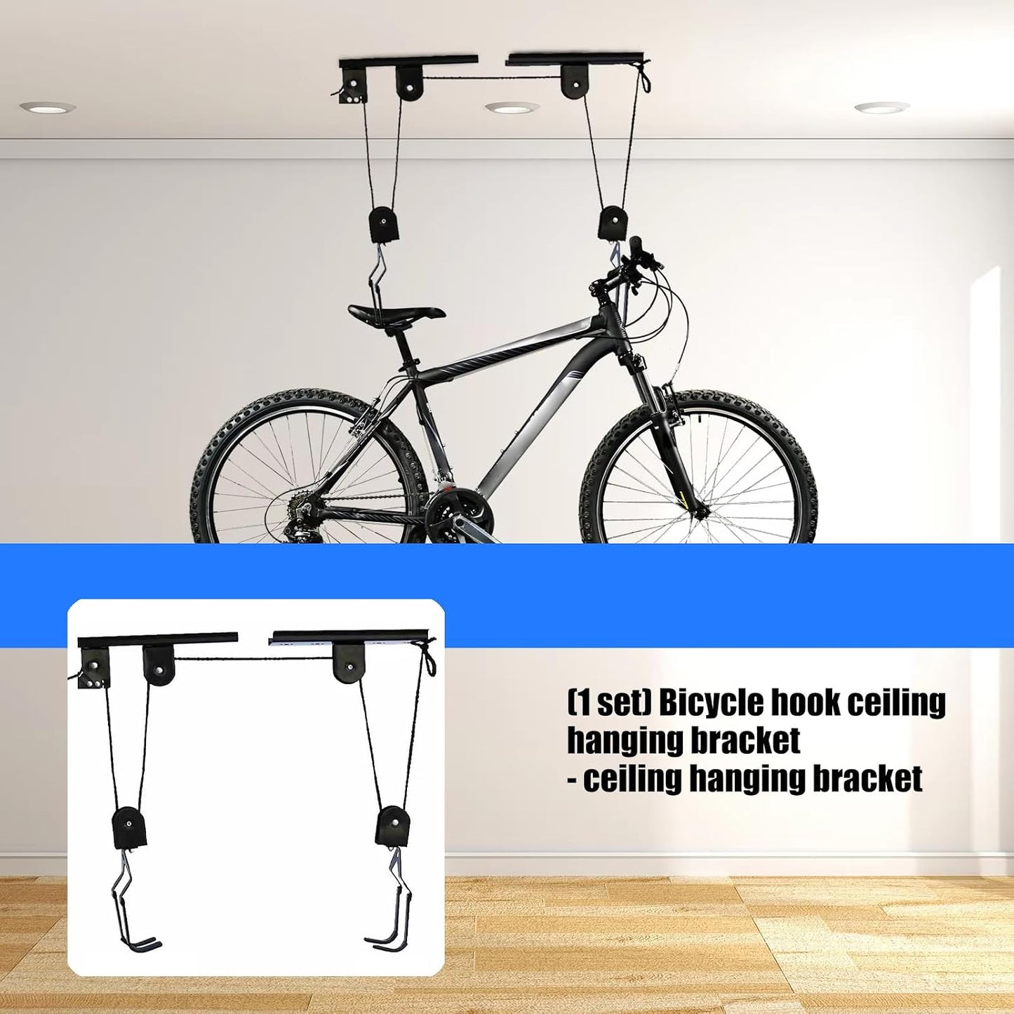  Crochet De Suspension Pour Vélo De Hauteur - Fixation Au Plafond - Fixation Au Plafond - Pour Route, Montagne, Ville