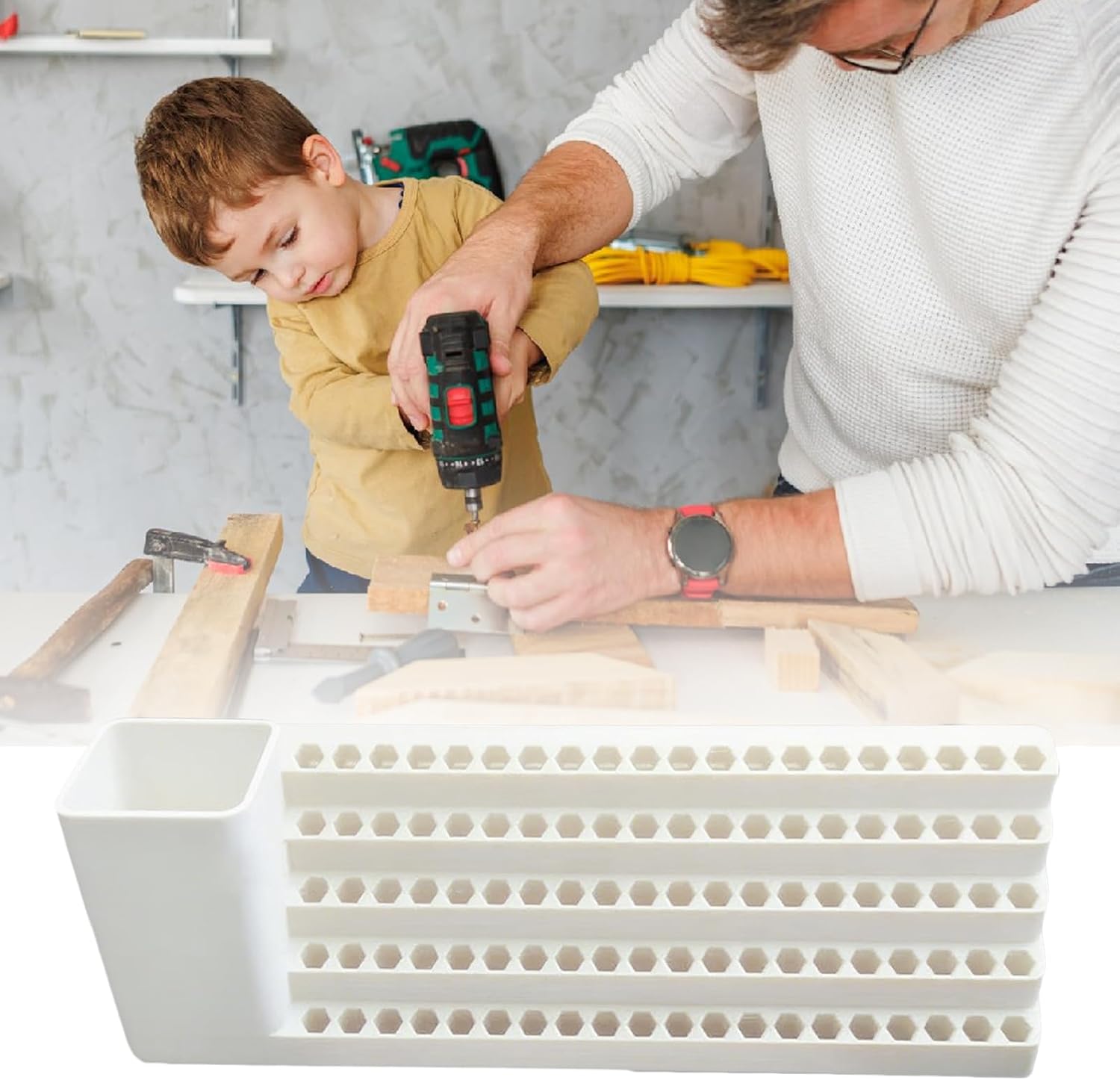 GENERIC Porte-tournevis | Support De Rangement Pour Embouts De Tournevis | Organiseur Mural Superposé Pour Mécanicien, électricien, Charpentier, Garage, Jardin, Maison, Sous-sol