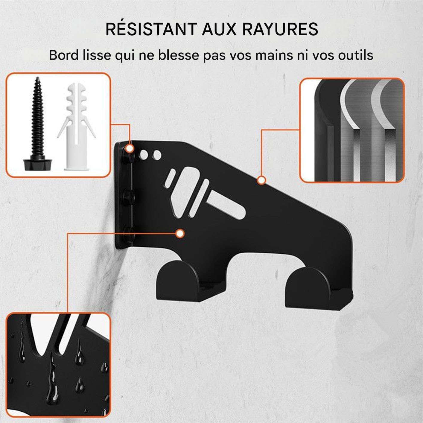  Générique Dispositif De Montage Mural Pour Tronçonneuse | Support Murale Pour Scie à Chaîne | Support Anti-Dérapant Pour Tronçonneuse,Pour Le Garage, L'Abri, Le Jardin, L'Atelier, Le Bureau, La